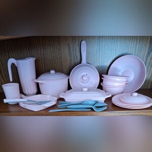 Fisher-Price Pink Kitchen Playset with Blue Accessories